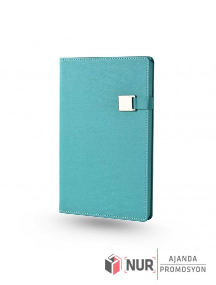 İZNİK - Metal Tokalı Tarihsiz Termo Deri Kapaklı 13x21 cm Promosyon Defter